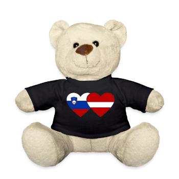 Slowenien Lettland Flagge Herz - Teddy - Schwarz - Vorne