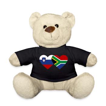 Slowenien Südafrika Flagge Herz - Teddy - Schwarz - Vorne