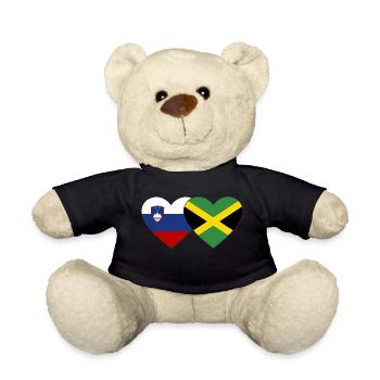 Slowenien Jamaika Flagge Herz - Teddy - Schwarz - Vorne