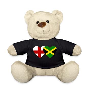 Angleterre Jamaïque Drapeau Coeur - Nounours - noir - Devant