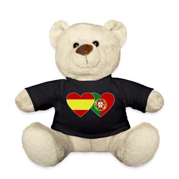 Spanien Portugal Flagge Herz - Teddy - Schwarz - Vorne