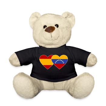 Spanien Venezuela Flagge Herz - Teddy - Schwarz - Vorne