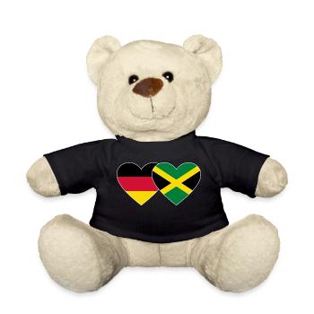Allemagne Jamaïque Drapeau Coeur - Nounours - noir - Devant