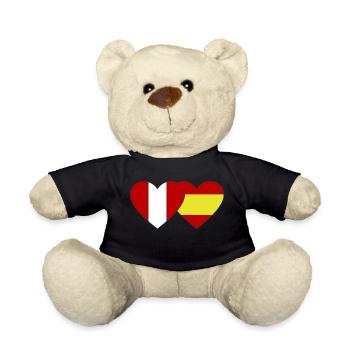 Peru Spanien Flagge Herz - Teddy - Schwarz - Vorne