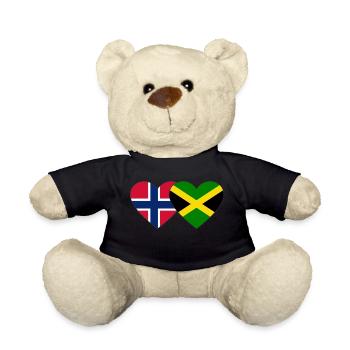 Norvège Jamaïque Drapeau Coeur - Nounours - noir - Devant