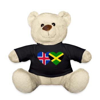 Islande Jamaïque Drapeau Coeur - Nounours - noir - Devant