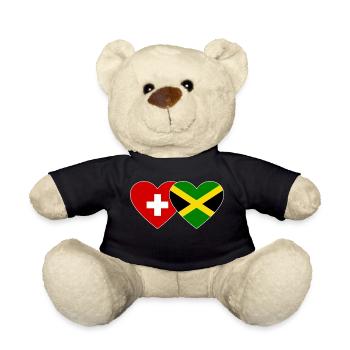 Suisse Jamaïque Drapeau Coeur - Nounours - noir - Devant