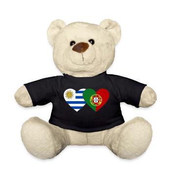 Uruguay Portugal Drapeau Coeur - Nounours - noir - Devant