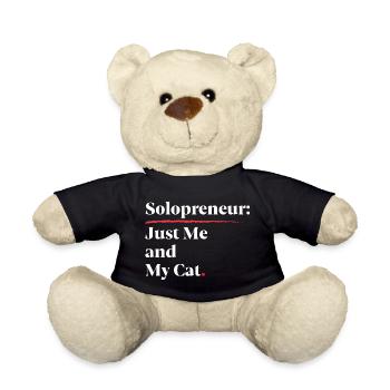Solopreneur: Nur ich und meine Katze [Weiß] - Teddy - Schwarz - Vorne