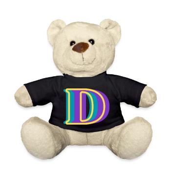 Mehrfarbiger Buchstabe d – originelle Geschenkidee - Teddy - Schwarz - Vorne