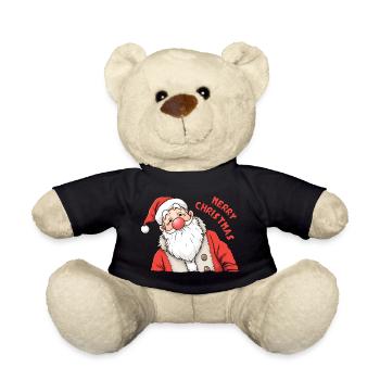 Père Noël drôle nez rouge joyeux Noël - Nounours - noir - Devant