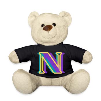 Multicolored letter n - Teddy Bear - black - Front
