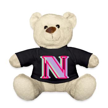 Multicolored letter n - Teddy Bear - black - Front