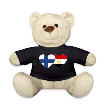 Finlande Égypte Drapeau Mains Coeur Forme - Nounours - noir - Devant