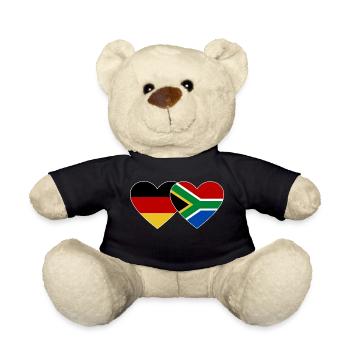 Allemagne Afrique du Sud Drapeau Mains Coeur Forme - Nounours - noir - Devant