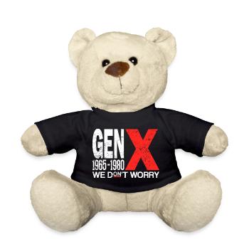 Generation X – Old School & Proud - Teddy Bear - black - Front