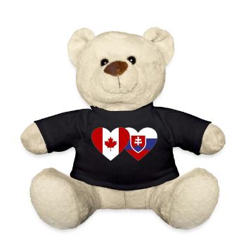Kanada Slowakei Flagge Herz - Teddy - Schwarz - Vorne