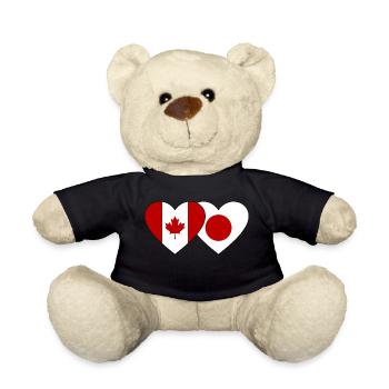 Kanada Japan Flagge Herz - Teddy - Schwarz - Vorne