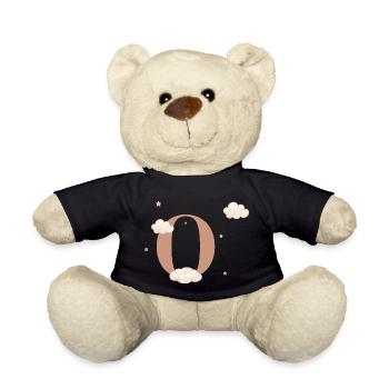 Lettre o nuages étoiles - Nounours - noir - Devant