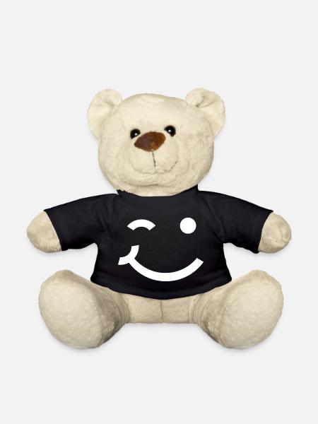 Zwinkerndes Gesicht, zwinkerndes Lächeln - Teddy - Schwarz