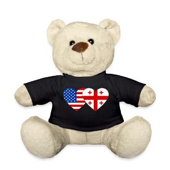 États-Unis Géorgie Drapeau Coeur Forme - Nounours - noir - Devant