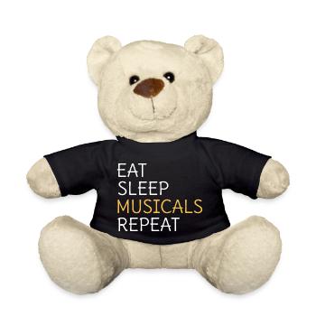 Eat Sleep Musicals Wiederholen Sie Musicaltheater - Teddy - Schwarz - Vorne