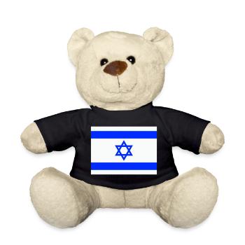 Israel Flag Flag Coat of Arms Star of David Jerusalen - Teddy Bear - black - Front