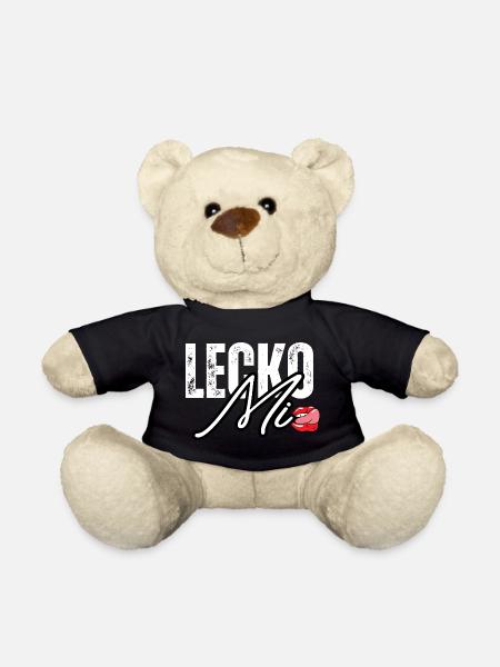 Lederoptik mit Lippenakzent - Teddy - Schwarz