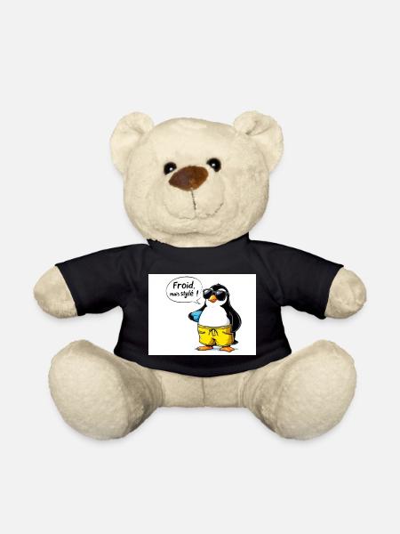 Stylish penguin sleeve with glasses - Teddy Bear - black