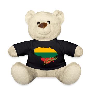 Karte von Litauen, Flagge Litauens - Teddy - Schwarz - Vorne