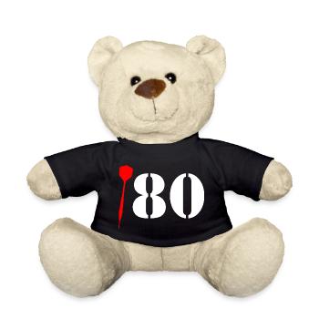 Dart 180 Saying "One Hundred and Eighty!" Triple 20 - Teddy Bear - black - Front