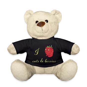 Who doesn't like cats and berries? - Teddy Bear - black - Front