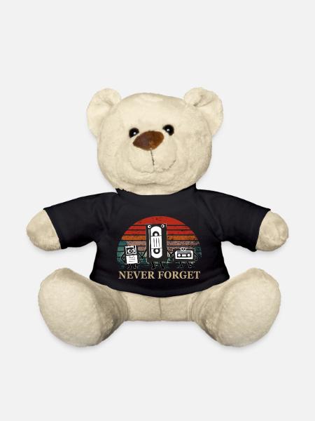 Retro Kassetten-Trio mit Never Forget Theme - Teddy - Schwarz