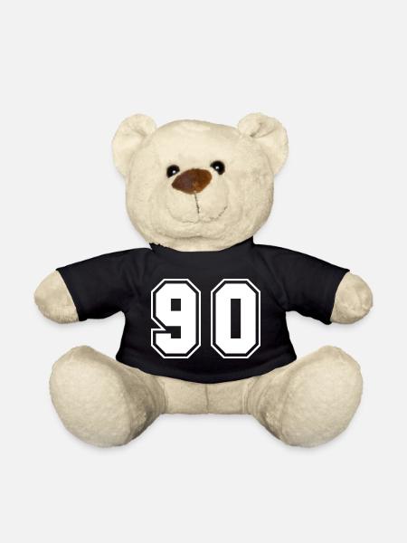 Retro Number Pad Design in Black White - Teddy Bear - black