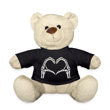Heart Skeleton Hands - Teddy Bear - black - Front