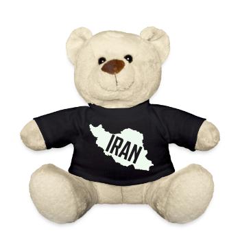 Iran Map Bold Typography - Teddy Bear - black - Front