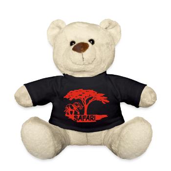 Safari et éléphant rouge - Nounours - noir - Devant