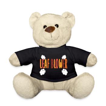 Leaf Blower Funny Season Couple Tee Fall Costume - Teddy Bear - black - Front