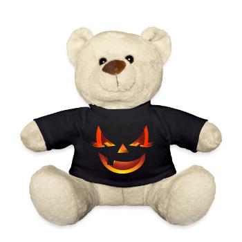 grim cool Halloween pumpkin cats motif outfit - Teddy Bear - black - Front