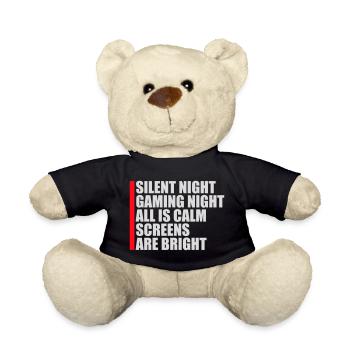 Silent Night Gaming Night All Calm Screens Bright - Teddy - Schwarz - Vorne