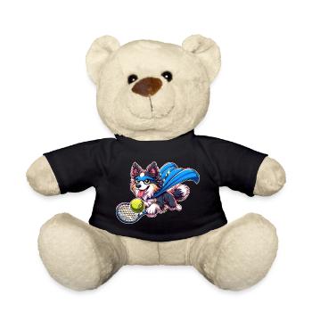 Corgi super-héros avec balle de tennis et cape - Nounours - noir - Devant