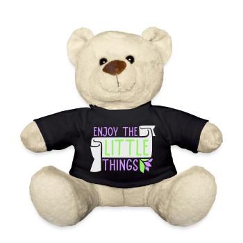 Enjoy The Little Things Gratitude Mindfulness - Teddy Bear - black - Front