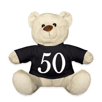 50. 50 ANS. 50e ANNIVERSAIRE. ANNIVERSAIRE 50 ANS. - Nounours - noir - Devant