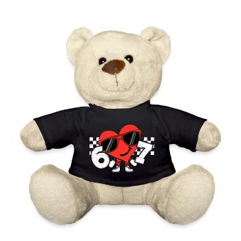 Funny Valentines Heart 67 Six Seven - Teddy - Schwarz - Vorne
