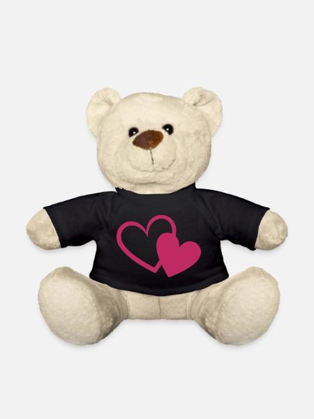 Valentinstag Herz rot Geschenk Valentinstag - Teddy - Schwarz