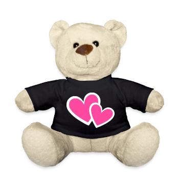 Valentinstag Pink Heart, Valentinstag - Teddy - Schwarz - Vorne