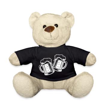 Bierglas Bier Anstossen - Teddy - Schwarz - Vorne