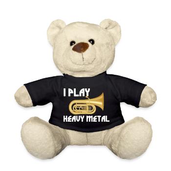 i play heavy metal tuba player marching band  - Teddy Bear - black - Front