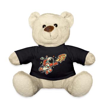 Astronaut auf Pizzajagd - Teddy - Schwarz - Vorne