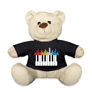 Klavier Piano Musiker Geschenk - Teddy - Schwarz - Vorne